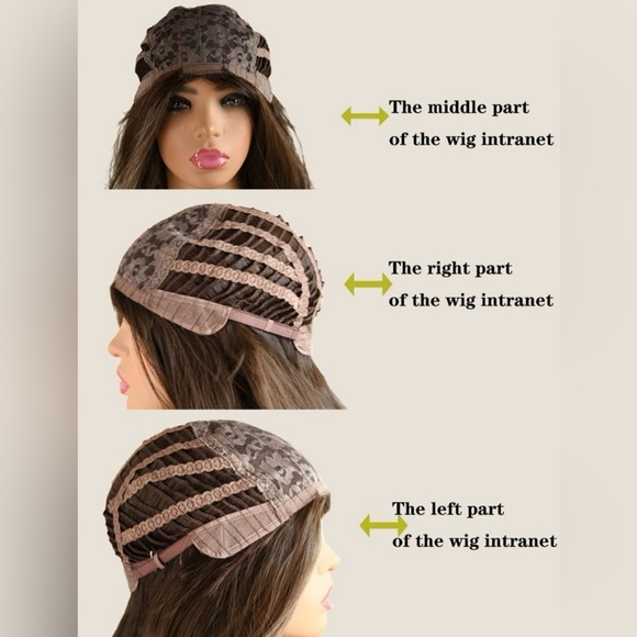 Wig with bangs dark brown/black - Picture 4 of 8